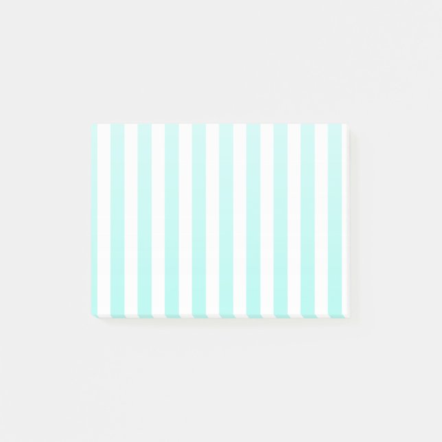 Post-it® Bandes de bonbons turquoise et blanche (Devant)