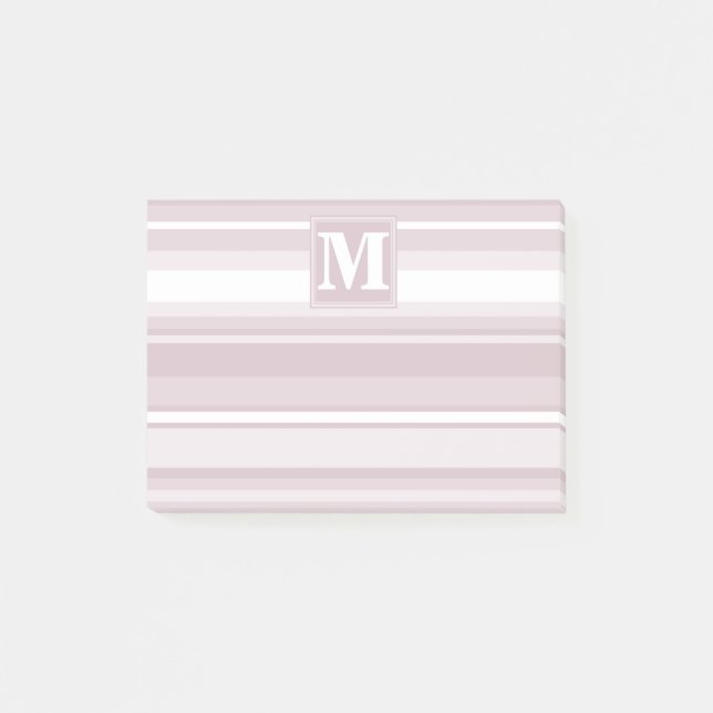 Post-it® Bandes de quartz roses monogrammes (Devant)