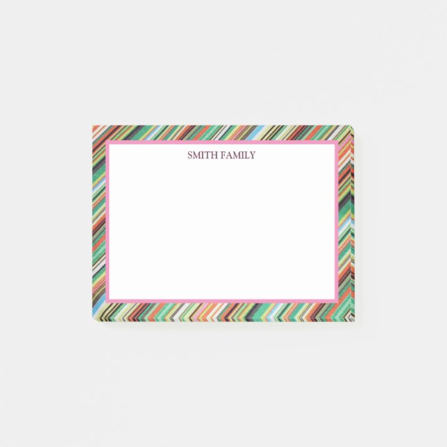 Post-it® Bandes Diagonales colorées Retro (Devant)