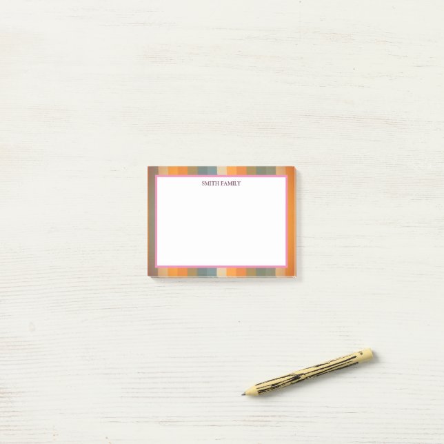 Post-it® Bandes Diagonales colorées Retro (Sur un bureau)