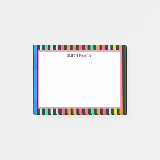 Post-it® Bandes Diagonales colorées Retro (Devant)