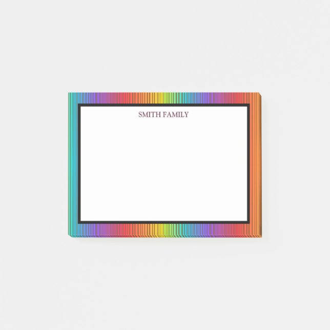 Post-it® Bandes Diagonales colorées Retro (Devant)