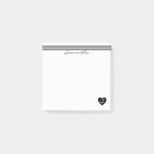 Post-it® Bandes Et Coeur Noir