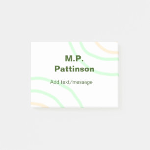 Post-it® Bandes orange vertes ajouter le nom message texte 