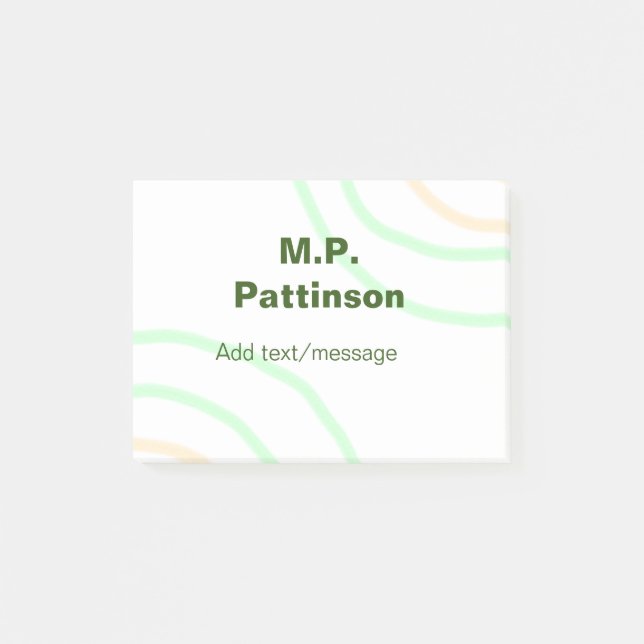 Post-it® Bandes orange vertes ajouter le nom message texte  (Devant)