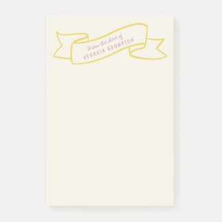 Post-it® Bannière jaune violet violet nom personnalisé