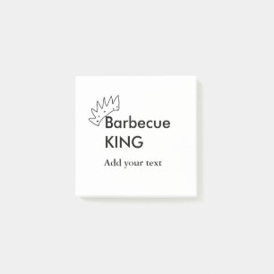 Post-it® Barbecue roi ajouter nom texte hommes cuisine boul