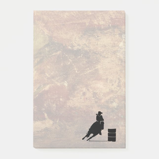 Post-it® Barrel Racing Girl Silhouette on a Grunge Texture