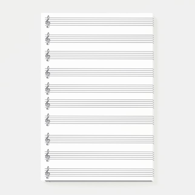 Post-it® Barres de musique grises (Devant)