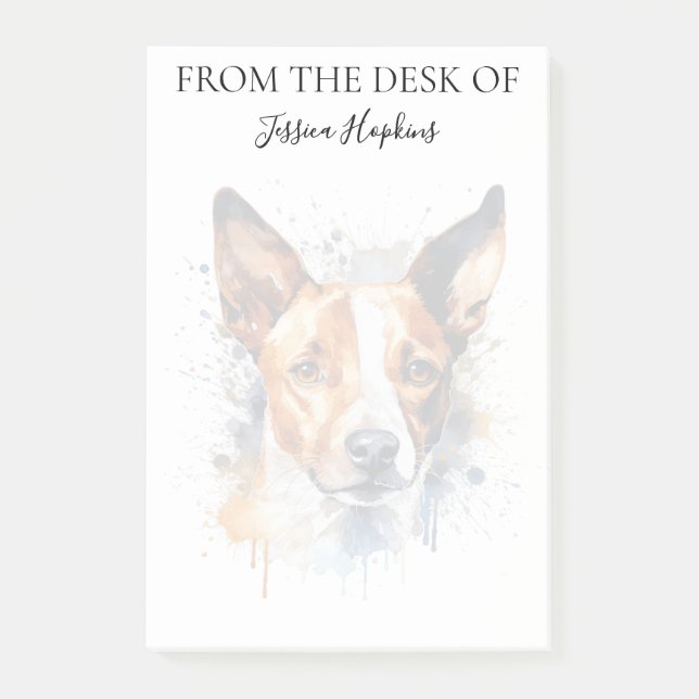 Post-it® Basenji Lover Monogrammed Dog (Devant)