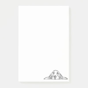 Post-it® basset hound noir blanc simple yeux de chiot  