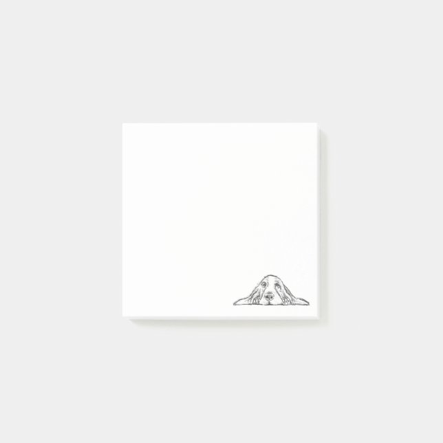 Post-it® basset hound noir blanc yeux de chiot simple  (Devant)