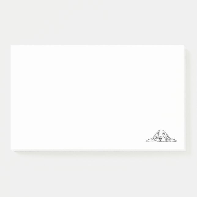 Post-it® basset hound noir blanc yeux de chiot simple  (Devant)
