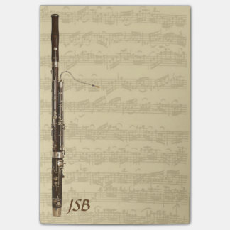 Post-it® Basson sur le monogramme de coutume de suite de