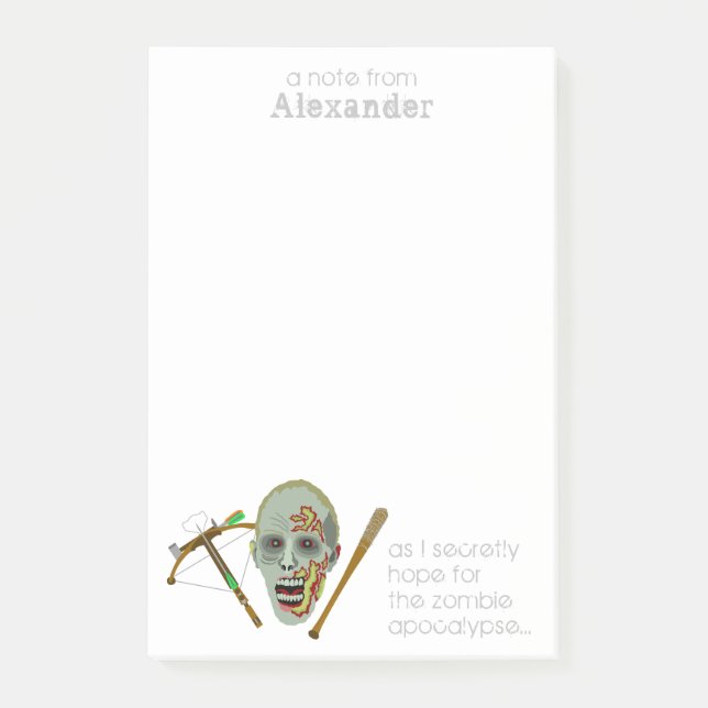 Post-it® Bat arc-en-ciel Zombie | Notes amusantes d'Apocaly (Devant)