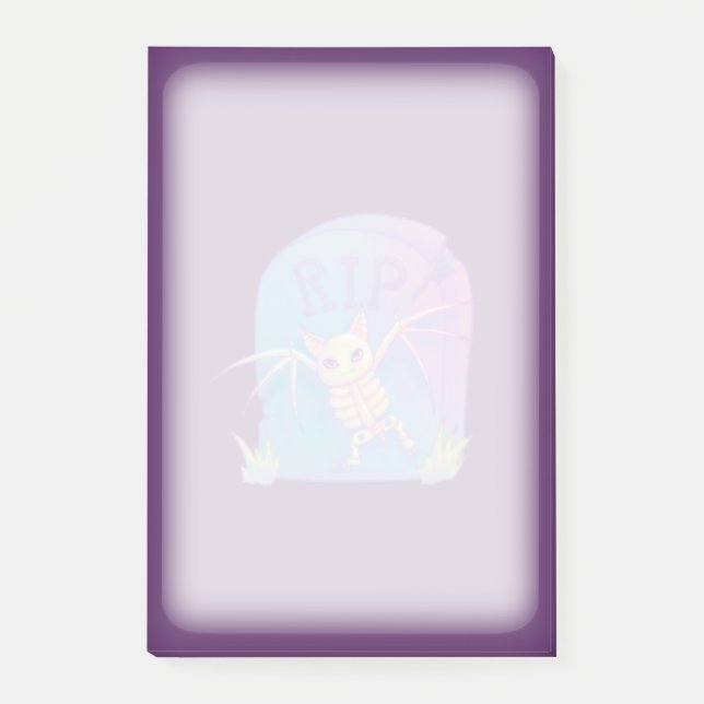 Post-it® Bat Skeleton RIP Gravestone Halloween Dessin (Devant)