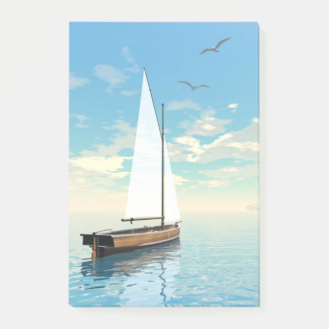Post-it® Bateau à voile - 3D rendent (Devant)
