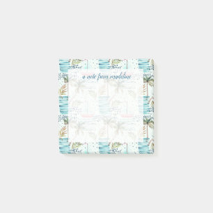Post-it® Bateau à voile couleur marine avec Motif Palm Tre