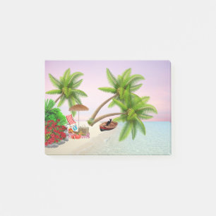 Post-it® Bateau de pique-nique de plage Bush Palm Trees Cha