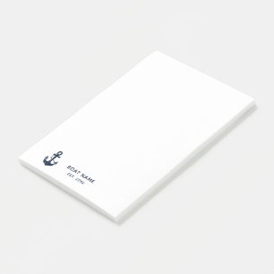 Post-it® Bateau Nom Bleu Marine Nautilus Ancre