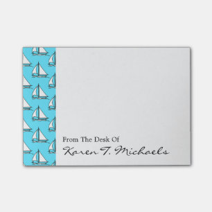 Post-it® Bateaux À Voile Sur Le Motif De La Mer Bleue Ajo