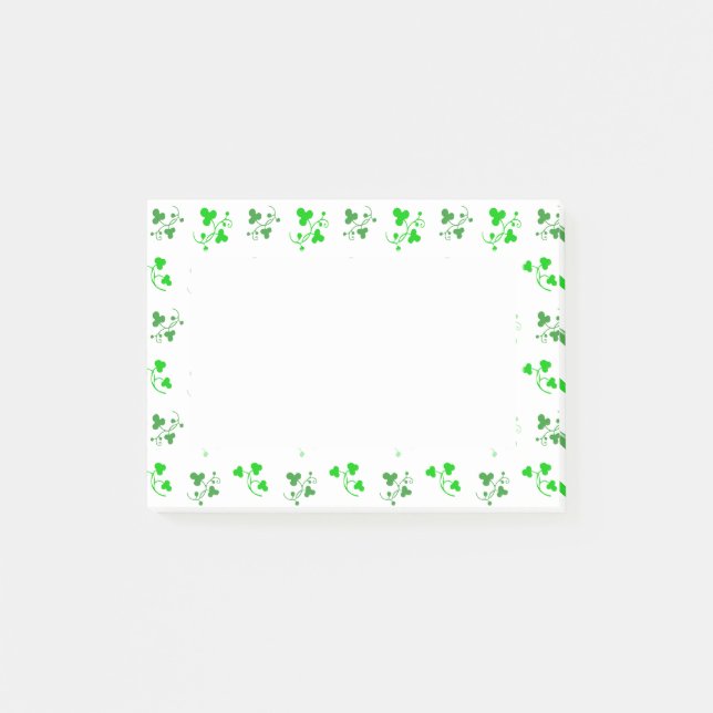 Post-it® Bâtons Motifs Shamrocks verts (Devant)