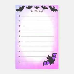 Post-it® Bats volants Halloween sur liste de choses à faire
