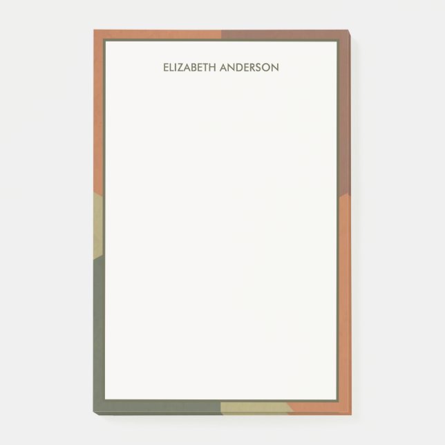 Post-it® Bauhaus Terracotta Green Abstract Personalized (Devant)