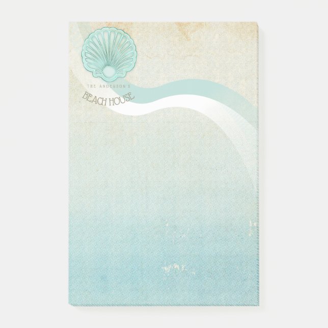 Post-it® Beach House Clam Shell Aqua Blue ID623 (Devant)