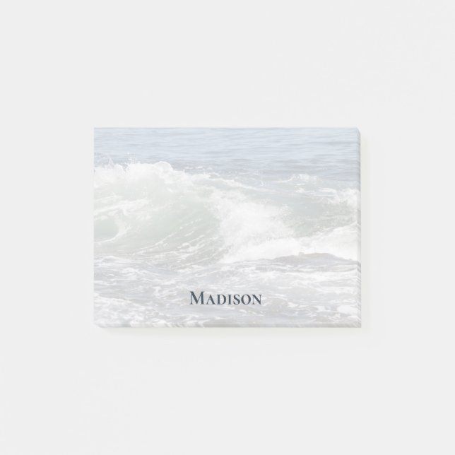 Post-it® Beach Ocean Waves Notes postales personnalisées (Devant)