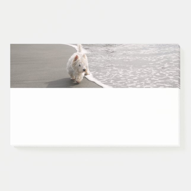 Post-it® Beachcombing White Westie Chien Photo Papeterie (Devant)