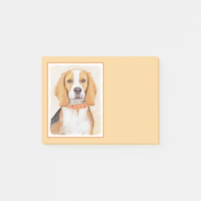Post-it® Beagle Hound Dog Peinture Animal Art original (Devant)