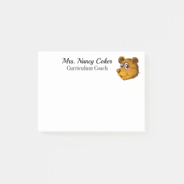 Post-it® Bear Cub Post-it Notes (Devant)