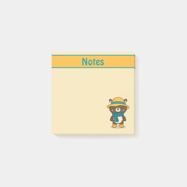 Post-it® Bear mignonne dans les notes Casquettes (Devant)
