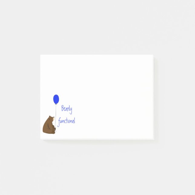 Post-it® Bearly Functional, Fun Balloon Bear Citation (Devant)