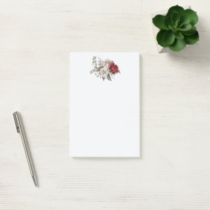 Post-it® Beau bouquet floral blanc cassé et rouge roses