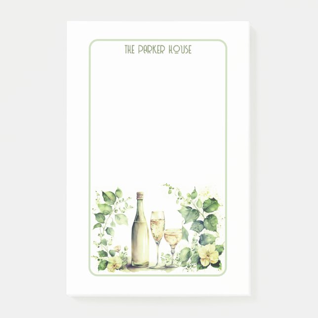 Post-it® Beau Cadre Vins Avec Fleurs (Devant)