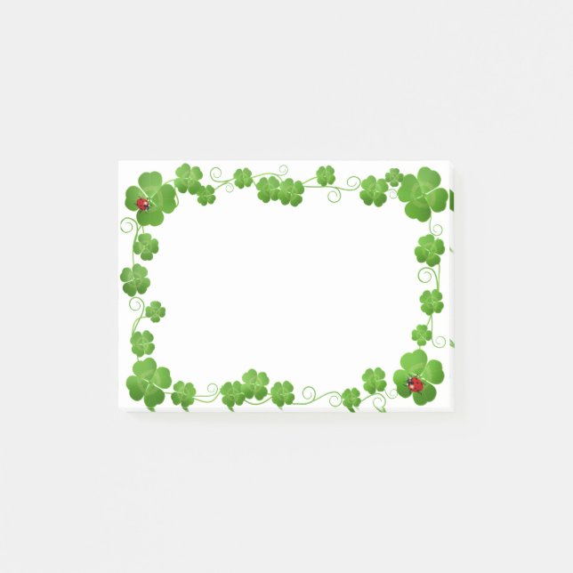 Post-it® Beau Clovers à quatre feuilles et Ladybugs Post-it (Devant)