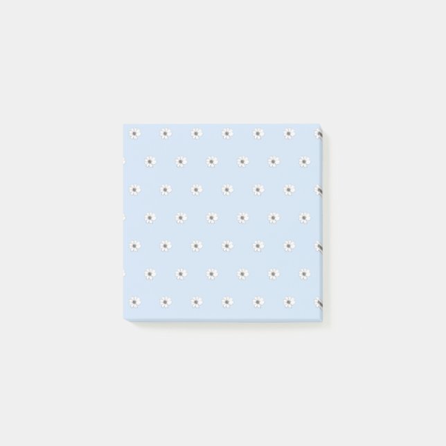 Post-it® Beau motif floral bleu clair (Devant)