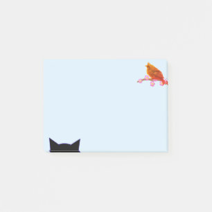 Post-it® Beau oiseau rouge et chat
