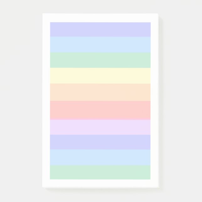 Post-it® Beau Pastel Arc-en-ciel Arrière - plan & Cadre bla (Devant)