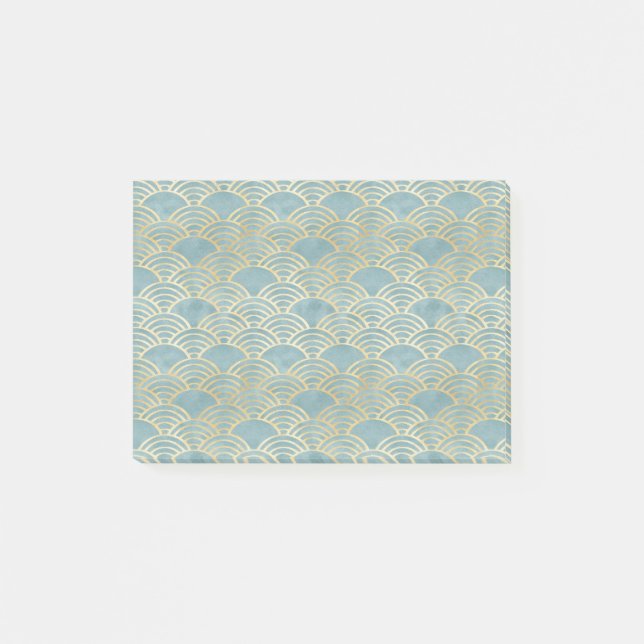 Post-it® Beau, vert Art Déco, métallique, élégant, chic, fa (Devant)