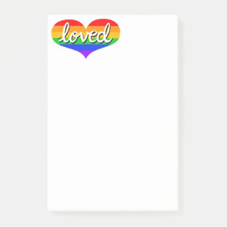 Post-it® BEAUCOUP AIMÉ - Coeur amour arc-en-ciel -