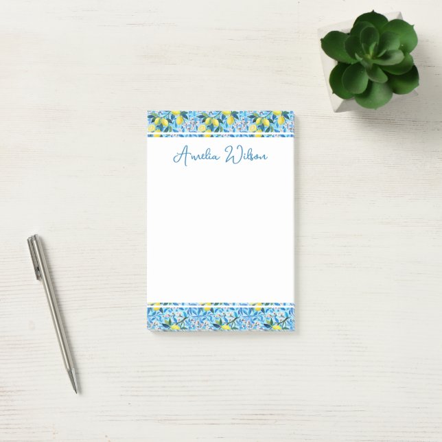 Post-it® Beautiful Pattern of Vibrant Lemons Personalized (Bureau)