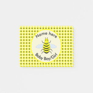 Post-it® Bébé abeille jaune mignon révélation du sexe neutr