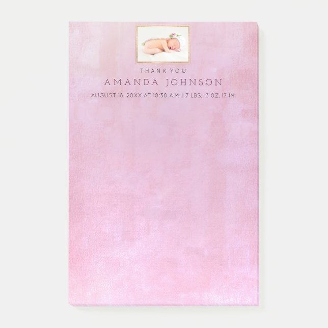 Post-it® Bébé Annouement Merci Cadeau Favoriser (Devant)