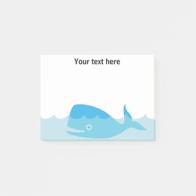 Post-it® Bébé baleine bleue garçon shower Post It Note (Devant)