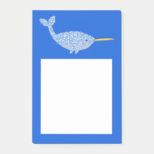 Post-it® Bébé bleu mignon garçon Narwhal (Devant)