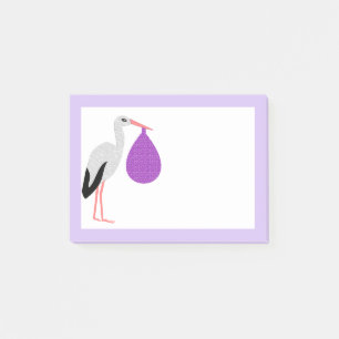 Post-it® Bébé Cigogne genre neutre Violet