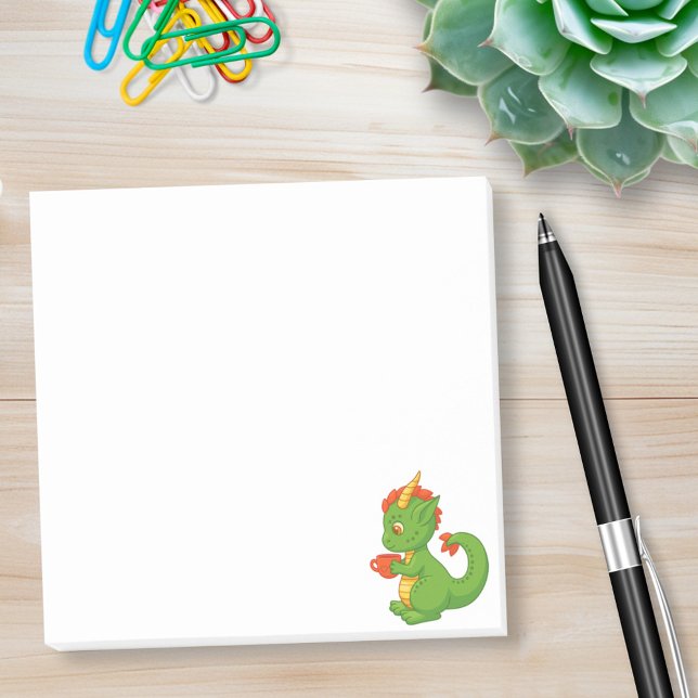 Post-it® Bébé dragon mignon tenant une tasse (Créateur téléchargé)